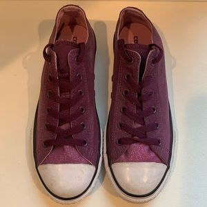 Glitter Purple ALL STAR Converse Size 5 Low Tops